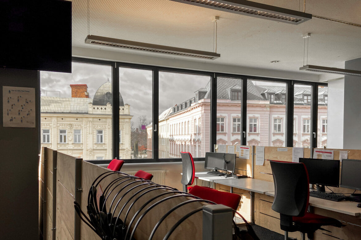 Výhled z olomoucké pobočky